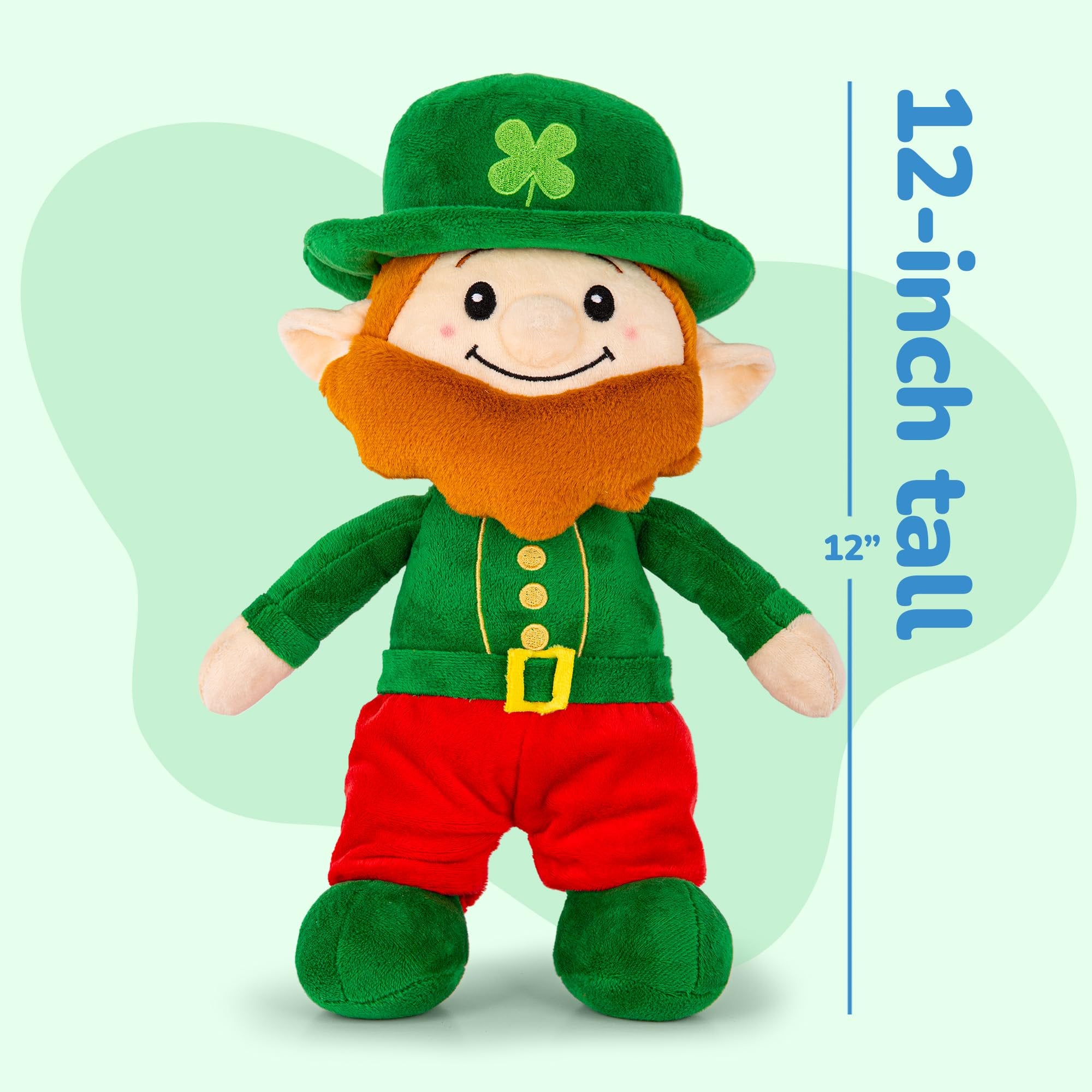 St. Patrick’s Day Plush Leprechaun - 12"