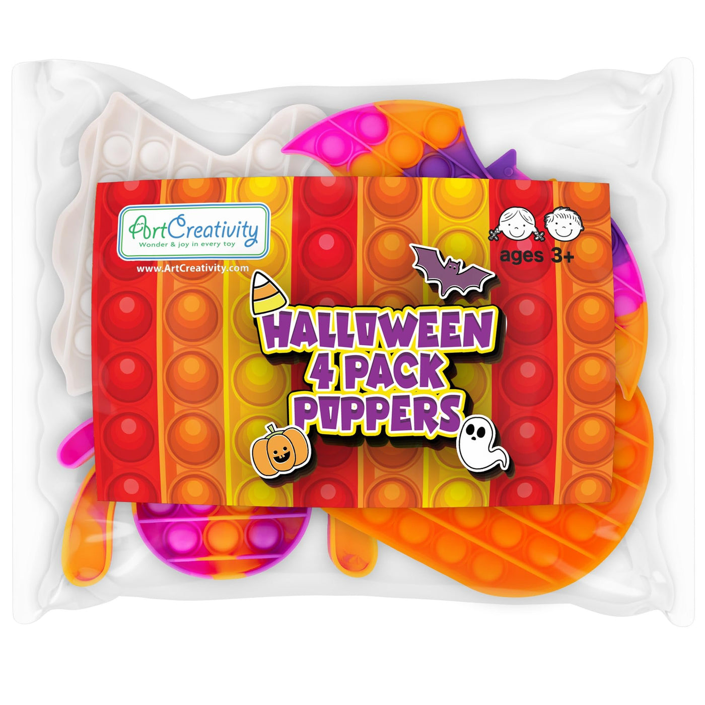 Halloween Poppers - 4 Pack - Halloween Pop Its Sensory Fidget Toys