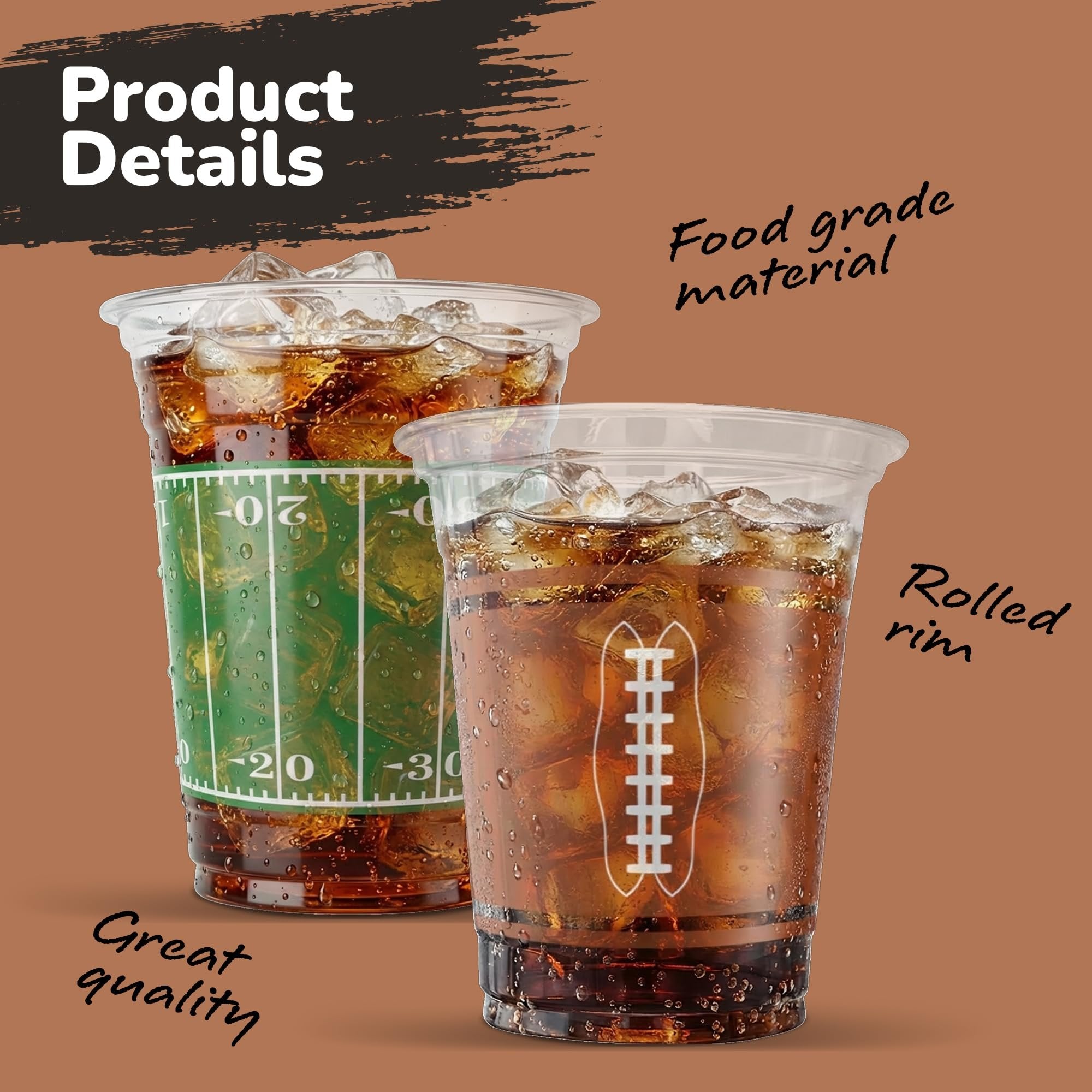 Football Party Cups - Set of 100
