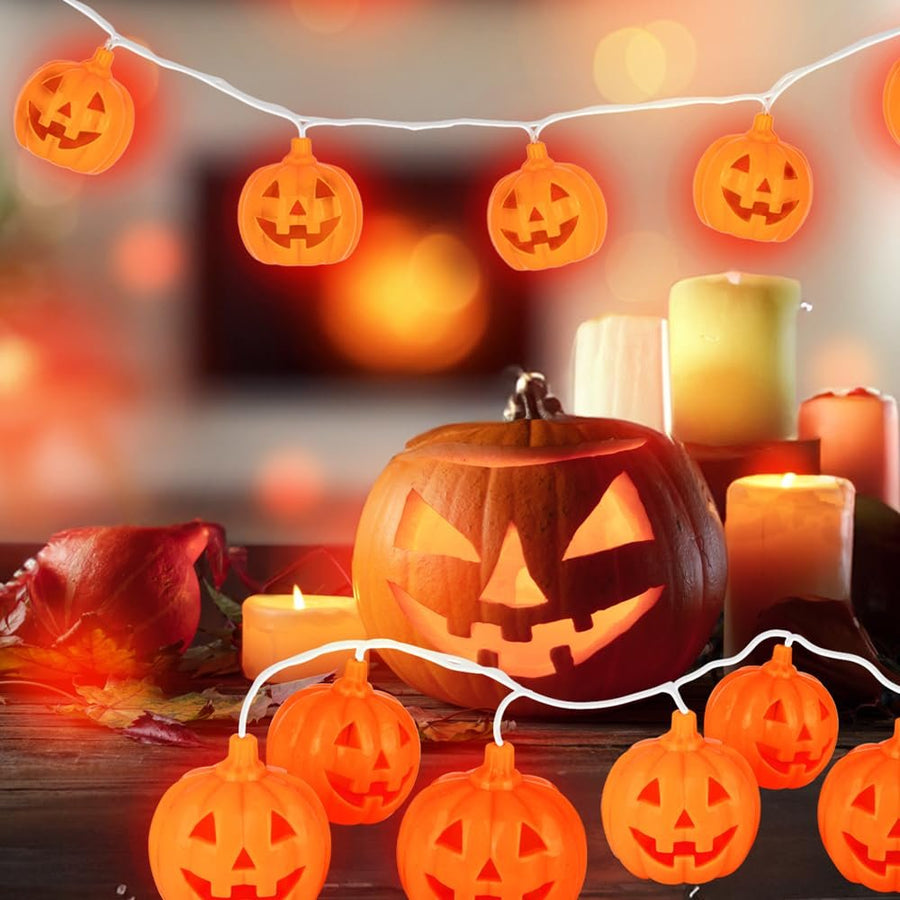 Halloween Pumpkin String Lights with Remote - 20 LED