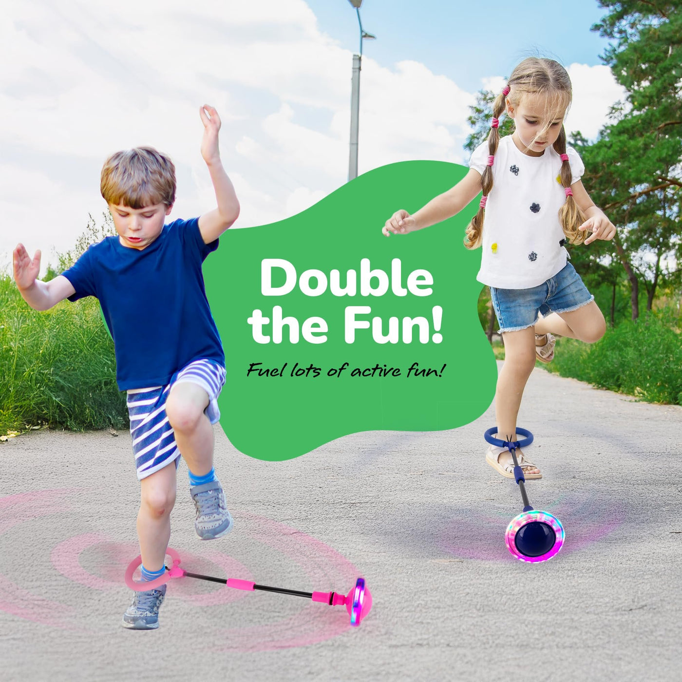 Light Up Ankle Skip Ball Set – 2 Pack LED Motion Toys for Kids