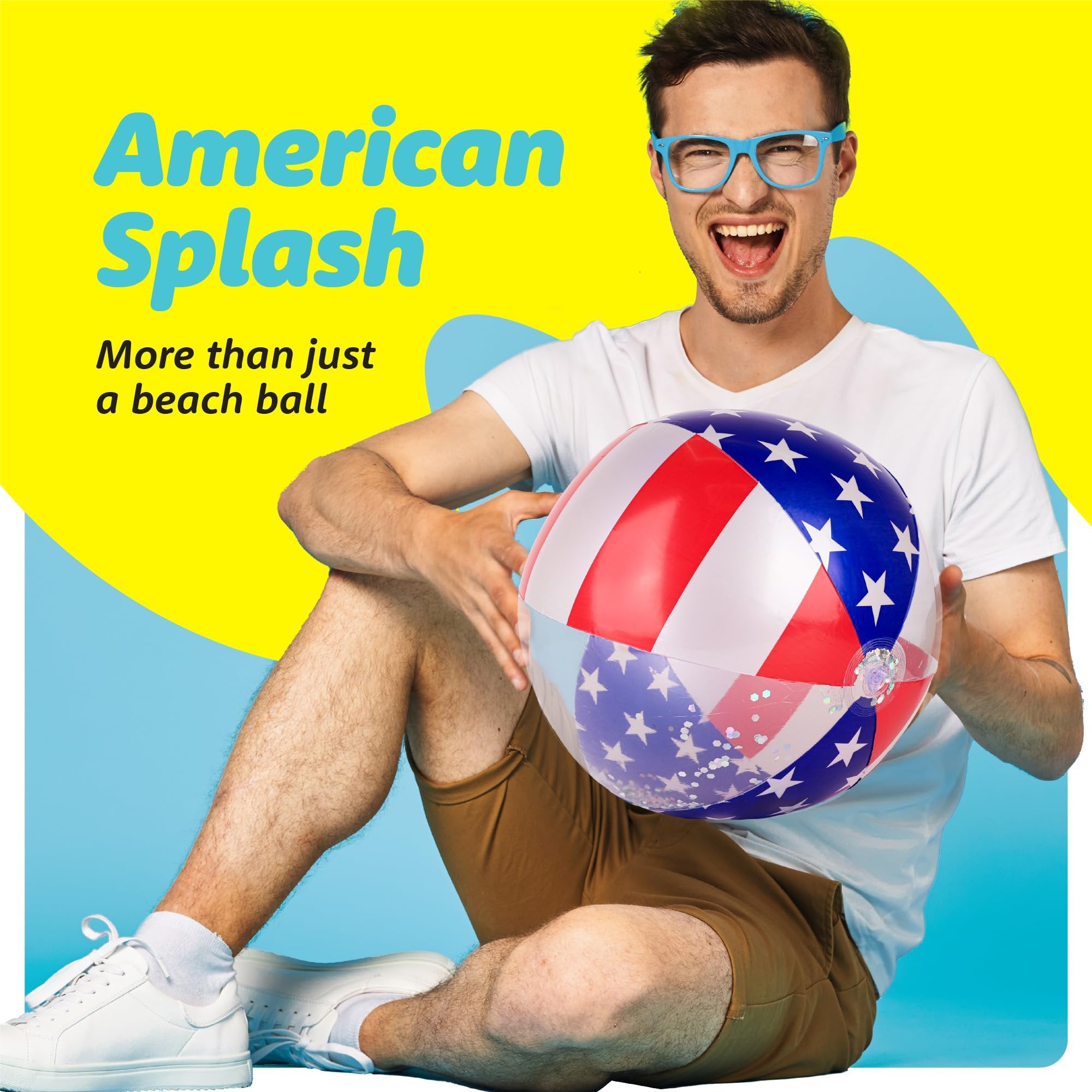 Floatify USA Beach Balls - 3 Pack - Patriotic Beach Balls for Pool