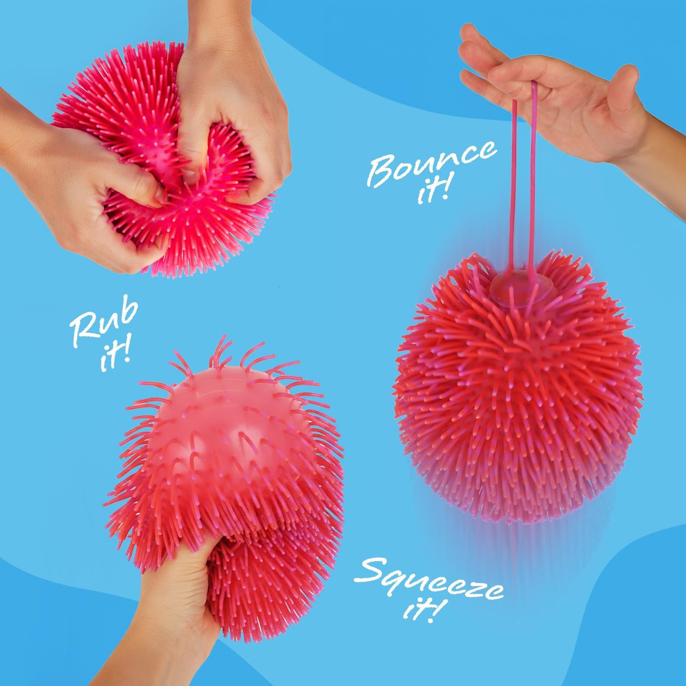 Tie Dye Puffer Ball with Hanging Loop, 6 Inch