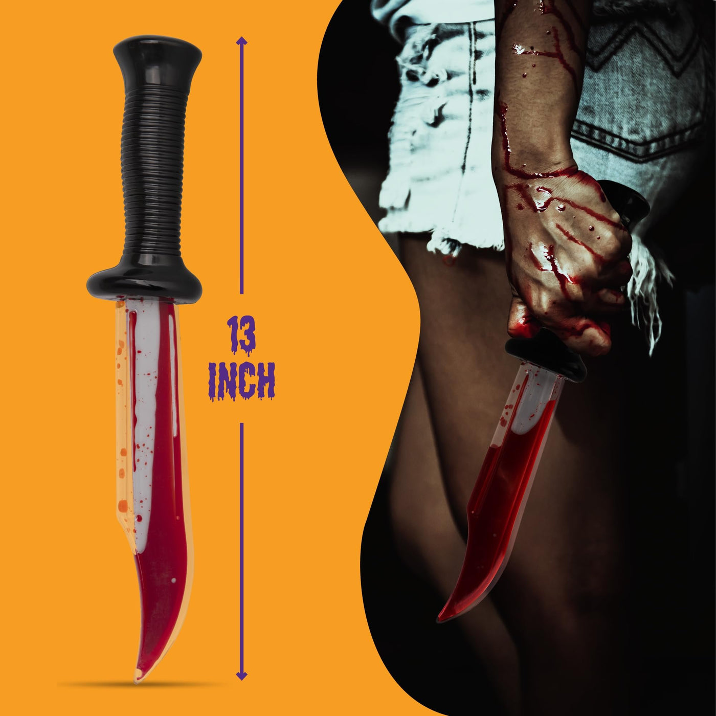 Halloween Bleeding Toy Knife Prop - 13 Inches