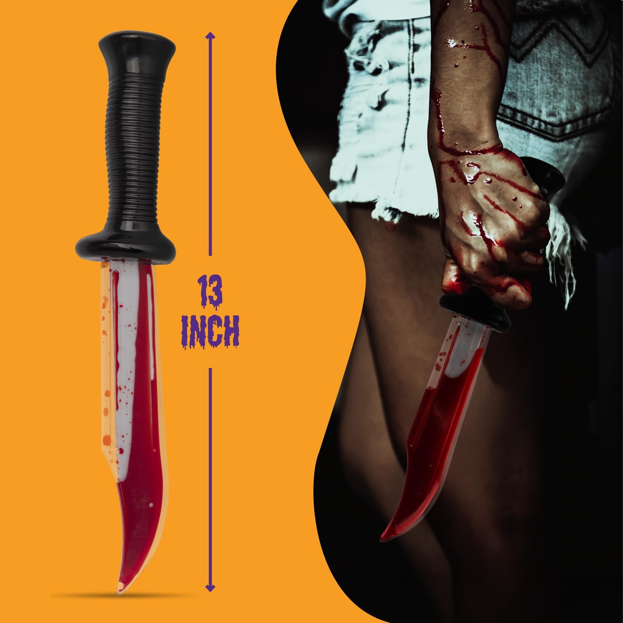 Halloween Bleeding Toy Knife Prop - 13 Inches