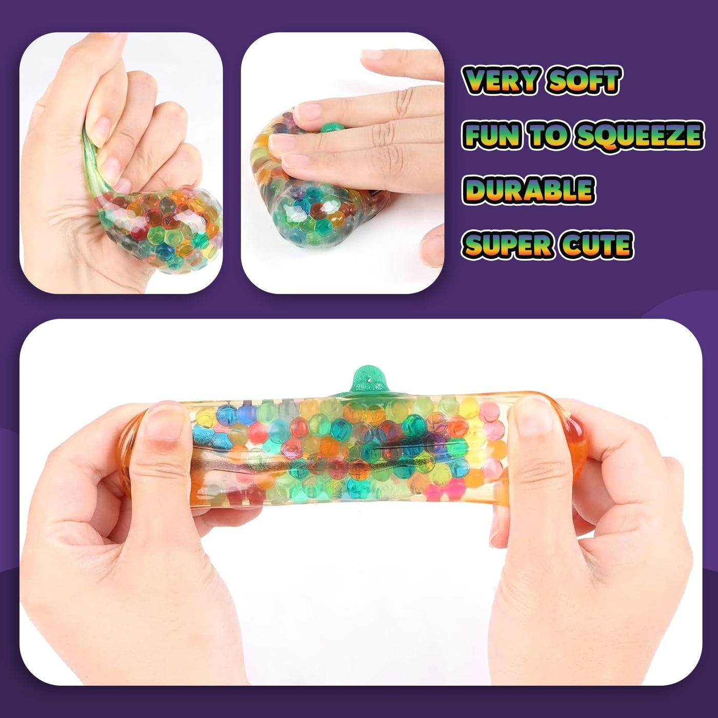 ArtCreativity Pumpkin Halloween Squeeze Toys - Set of 24 Squishy Toys - Stress Relief Squishy Toys for Kids in 6 Colors - Non-Candy Halloween Goodie Bag Stuffers - Sensory Fidget Squeeze Toys