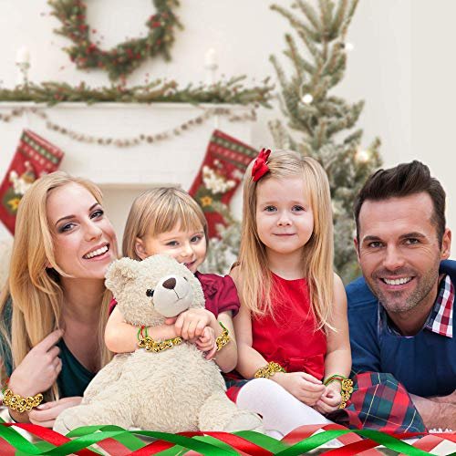 Jingle Bell Bracelets, Set of 24, Red and Green Adjustable Holiday Bell Bracelets, Christmas Stocking Stuffers for Kids and Adults, Fun Holiday Gifts and Goodie Bag Fillers