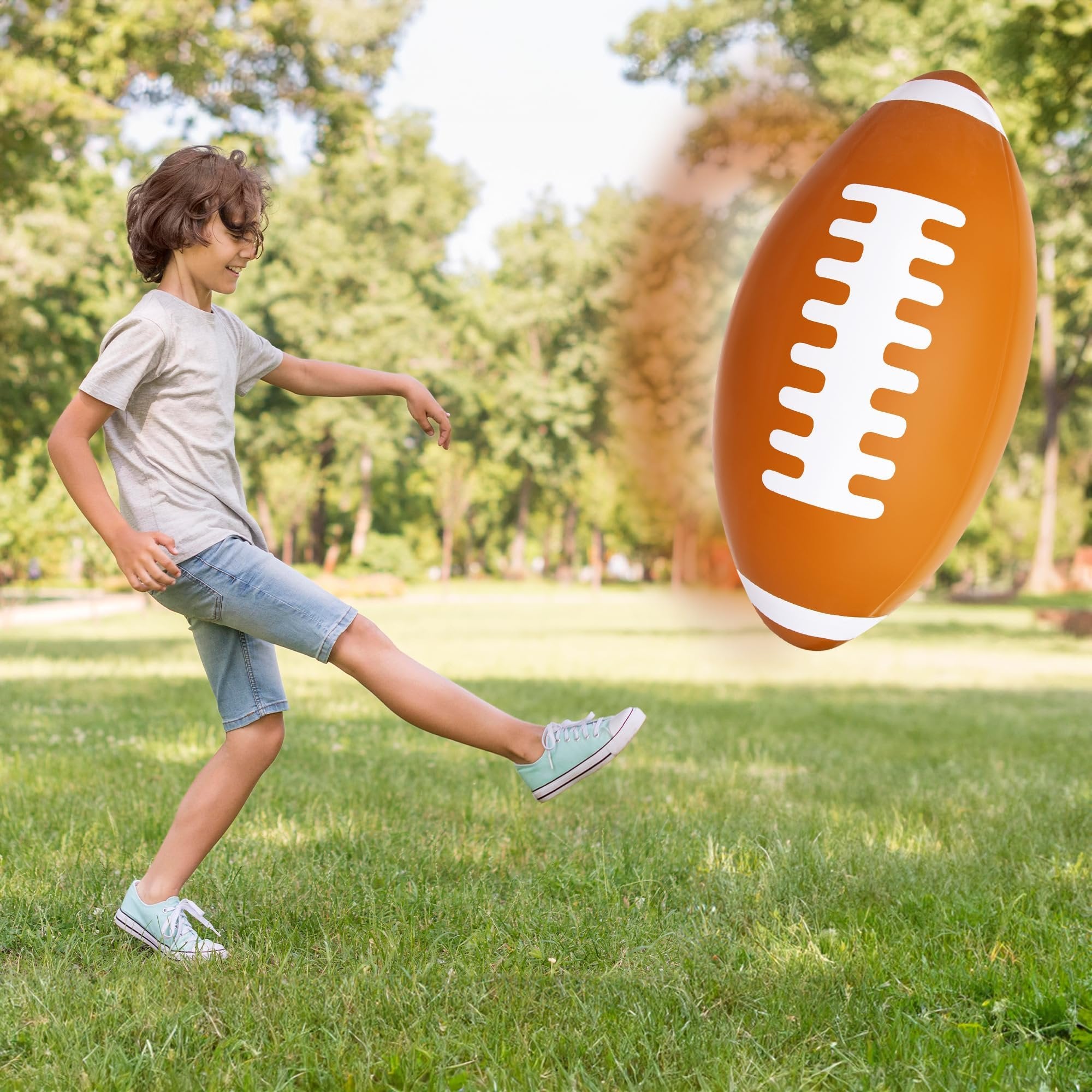 36" Giant Jumbo Inflatable Football with Tee Stand