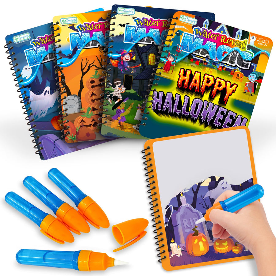 4 Pack Halloween Water Coloring Books for Kids,