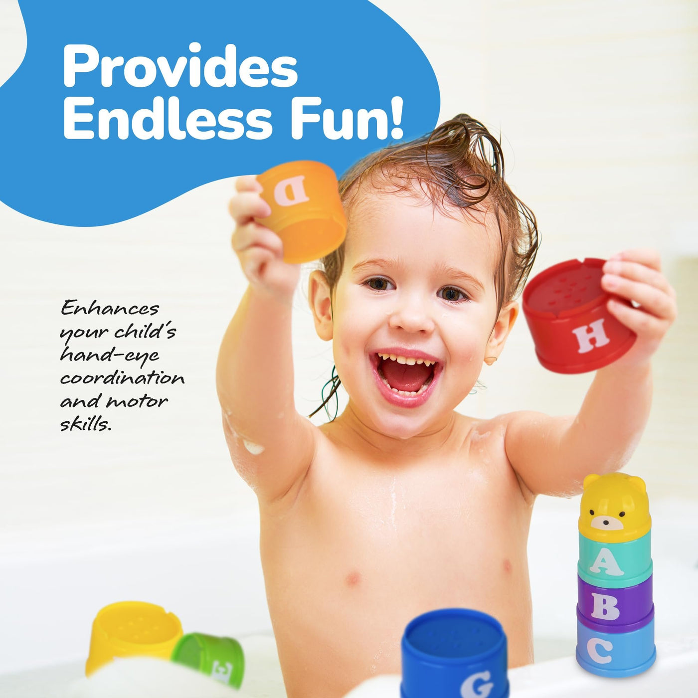 Duck Bathtub Slide Toys – Set of 6 Bath & Water Toys for Toddlers