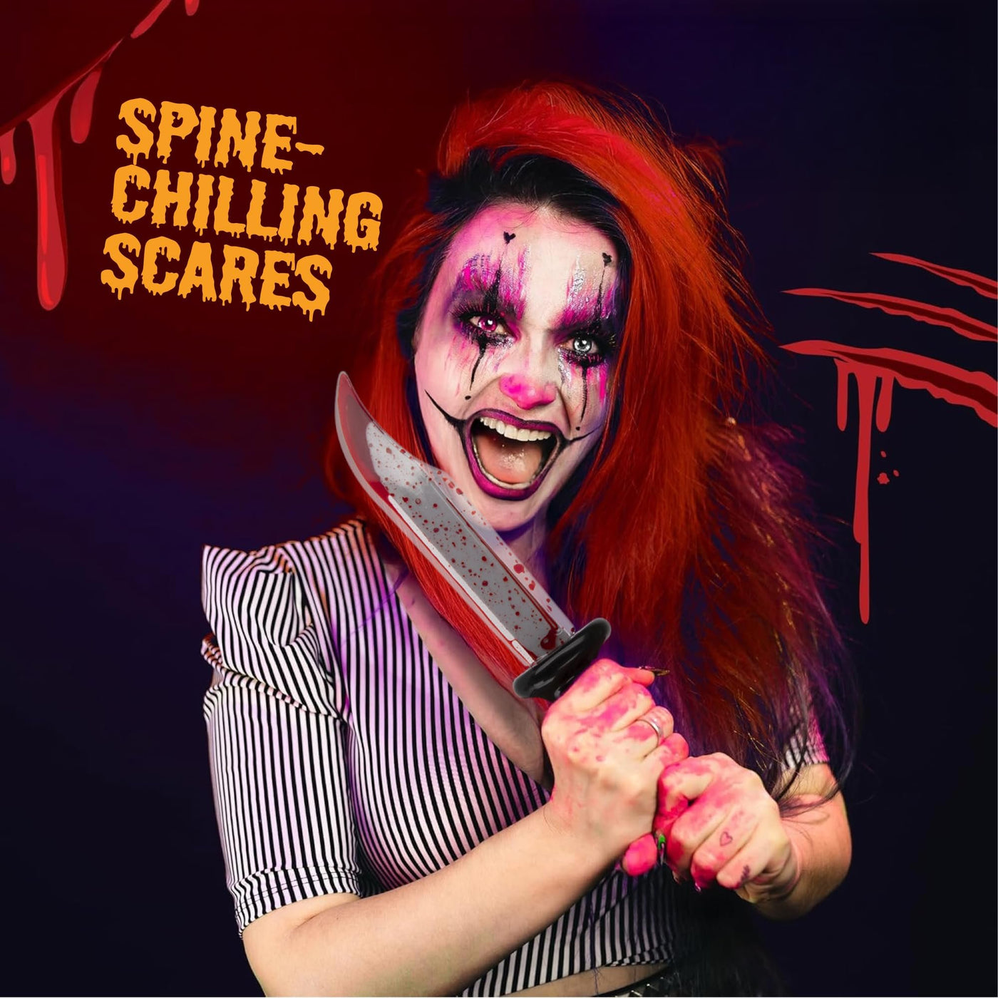 Halloween Bleeding Toy Knife Prop - 13 Inches