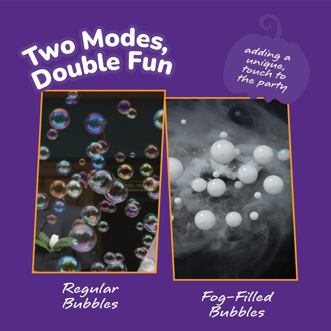 Fog Bubble Machine - 2 in 1 Smoke Bubble Machine with Fog and Bubble Liquid Concentrates (200 ml Each)