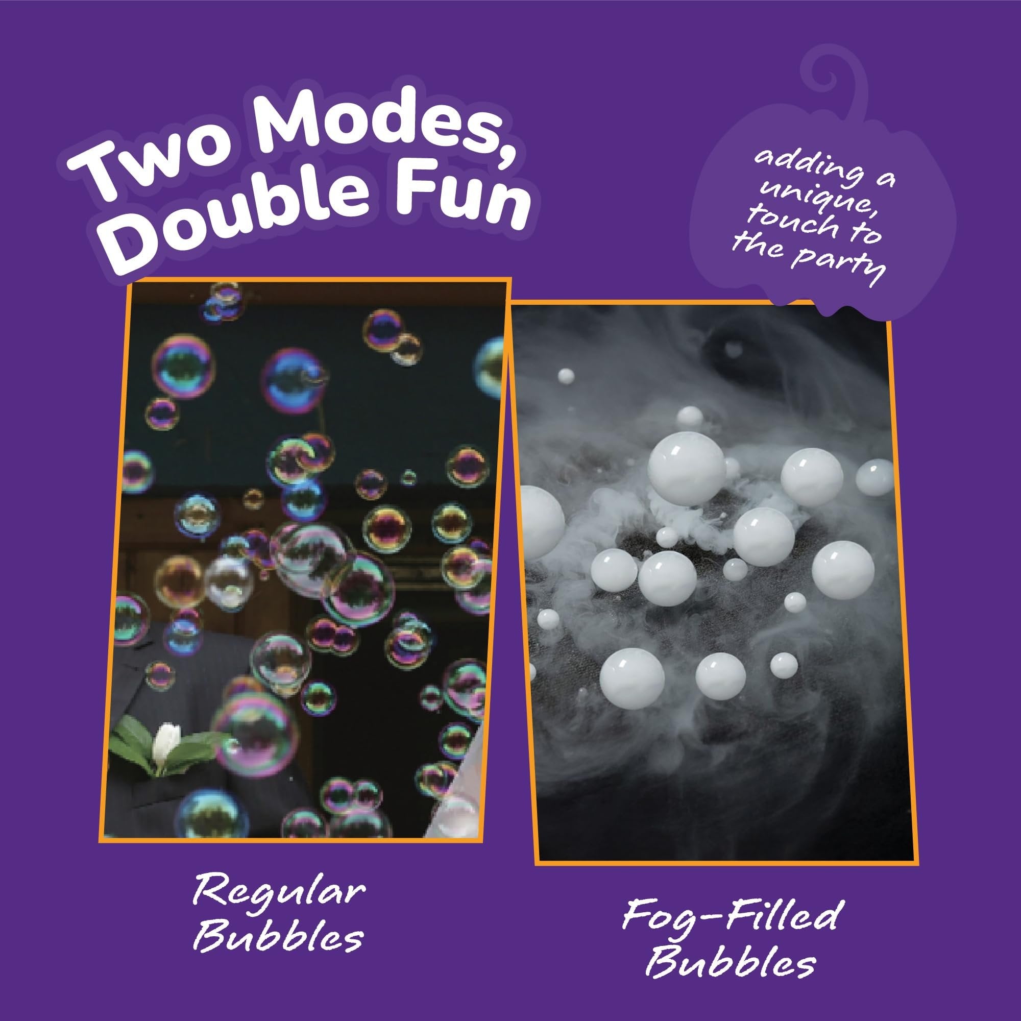 Fog Bubble Machine - 2 in 1 Smoke Bubble Machine with Fog and Bubble Liquid Concentrates (200 ml Each)