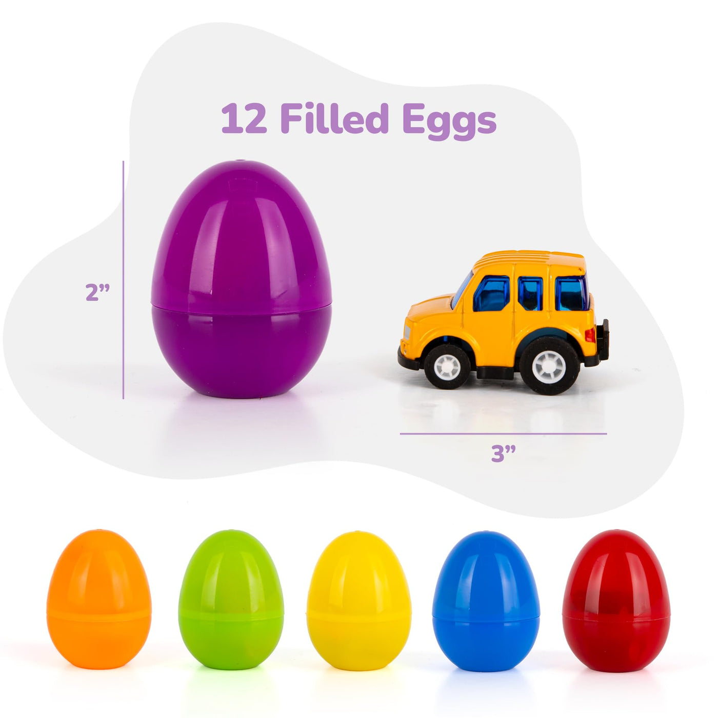 Pre-Filled Easter Eggs for Hunt - Set of 12