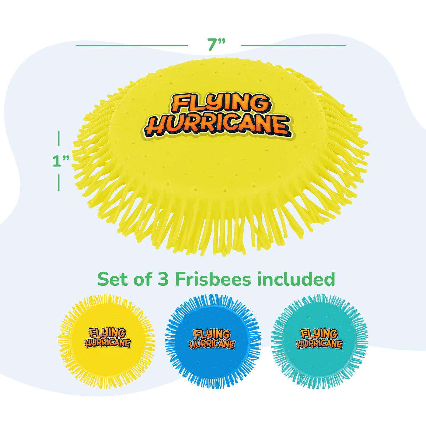 Splash Water Flying Disc Toys, Set of 3, Water Splashing Flying Discs 3 Bright Colors