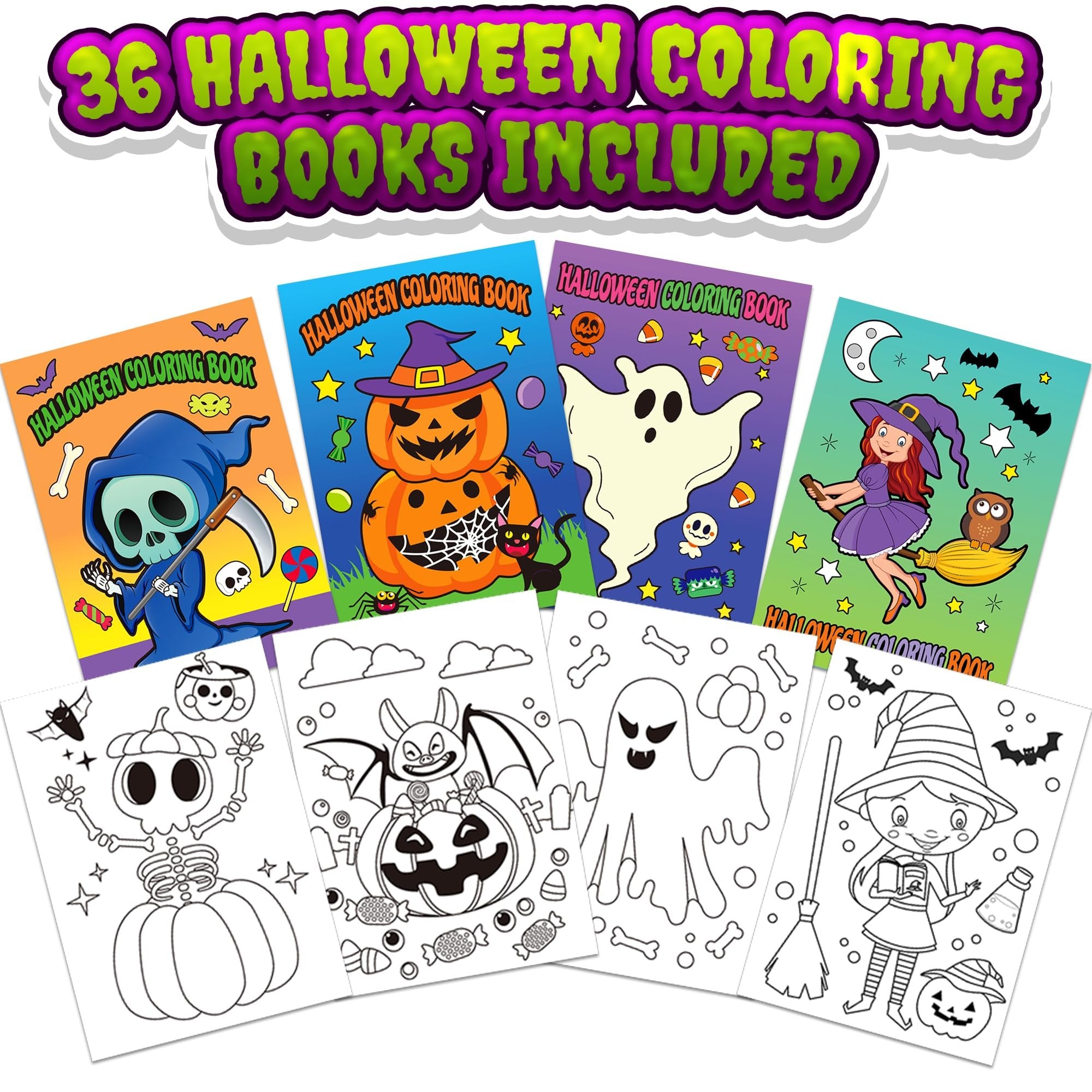 ArtCreativity Halloween Coloring Books for Kids, Pack of 20, 5 x 7 Mini Booklets, Halloween Treats, Favor Bag Fillers, Birthday Party Supplies, Art Gifts for Boys and Girls