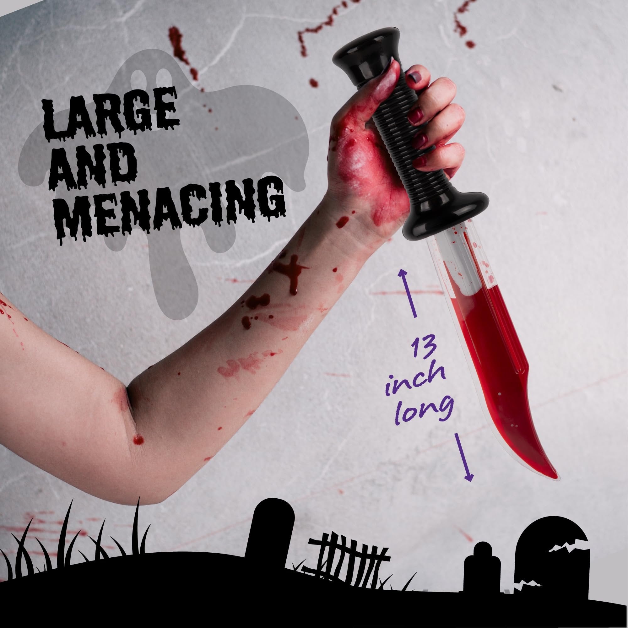 Halloween Bleeding Toy Knife Prop - 13 Inches