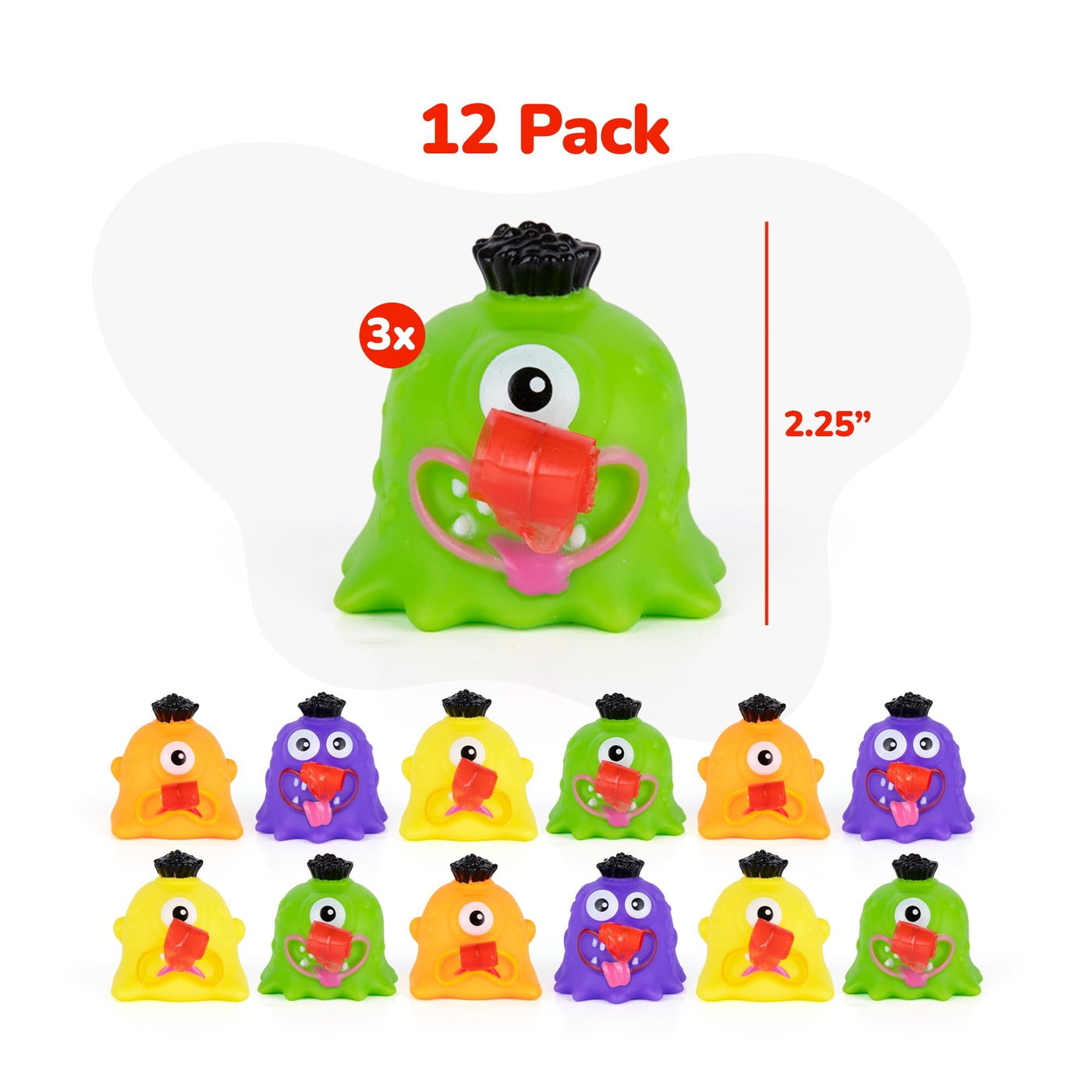 Monster Tongue Out Squeeze Toys - Set of 12