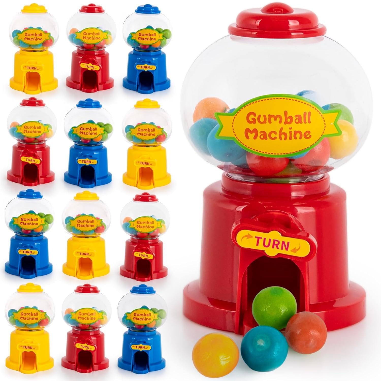 Mini Gumball Machines for Kids – Set of 12