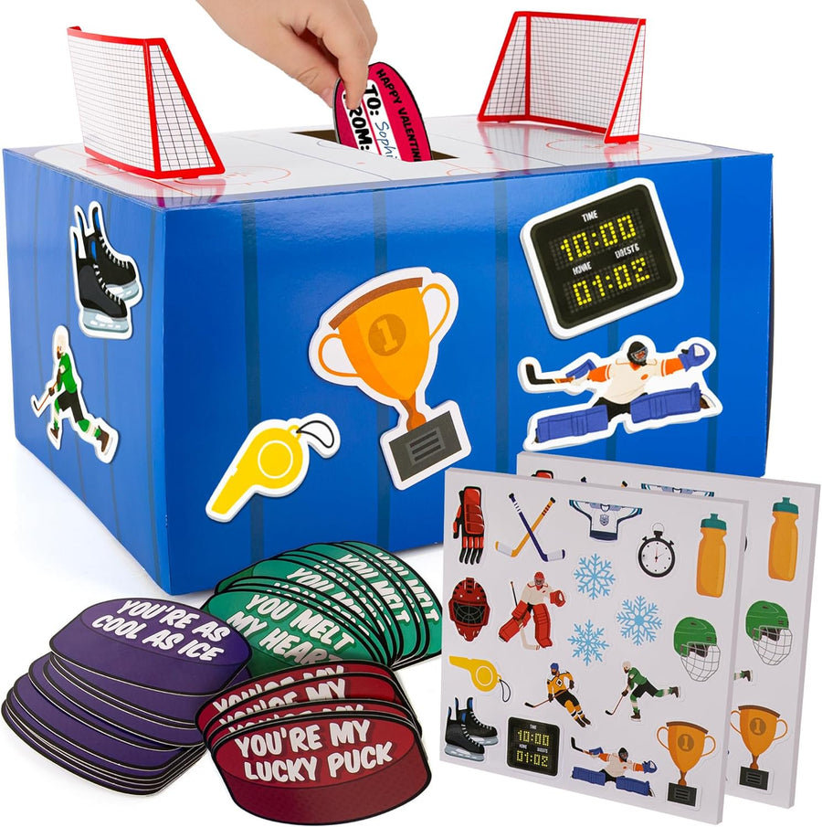 Hockey Valentine Craft Box for Kids