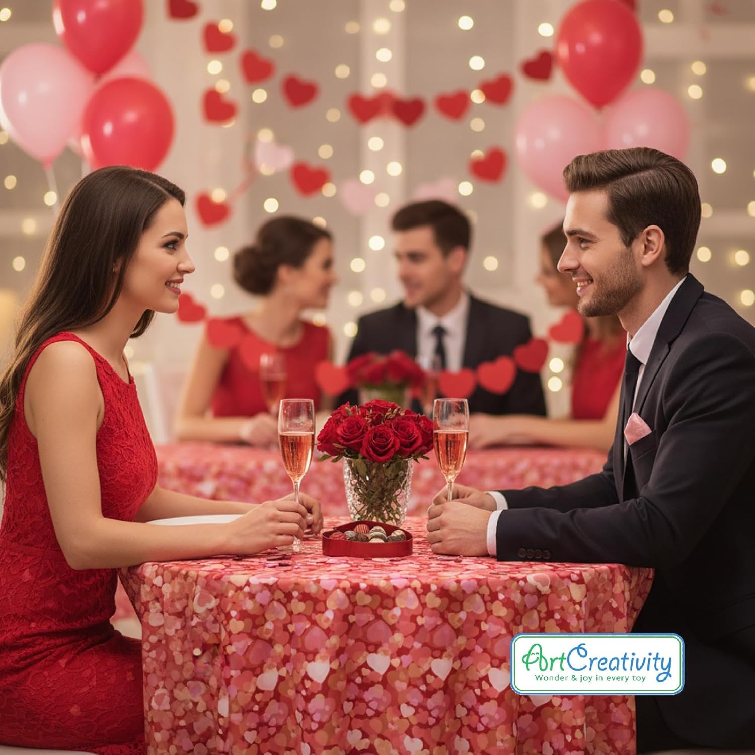 Valentine's Tablecloths - 6 Pack, 54" x 108