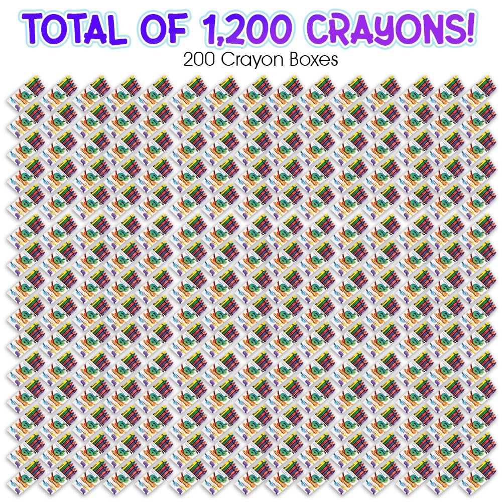 ArtCreativity Crayons Bulk Set - 600 Total Crayons - 100 Packs of 6 - Kids' Colors: Red, Orange, Yellow, Green, Blue, Purple - Classroom & Party Favors