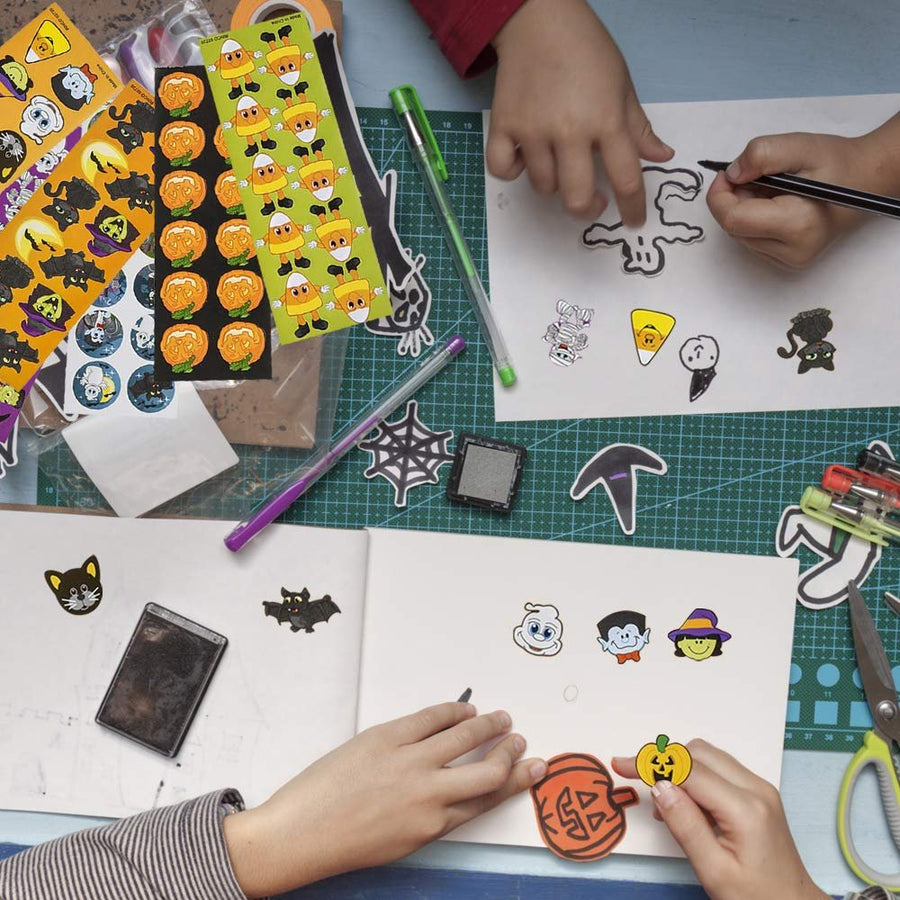 ArtCreativity Assorted Halloween Stickers for Kids – 100 Sheets, 1200+ Stickers | Perfect for Halloween Party Favors, Treats, Décor, Classroom Crafts, Goodie Bags & Scrapbooking
