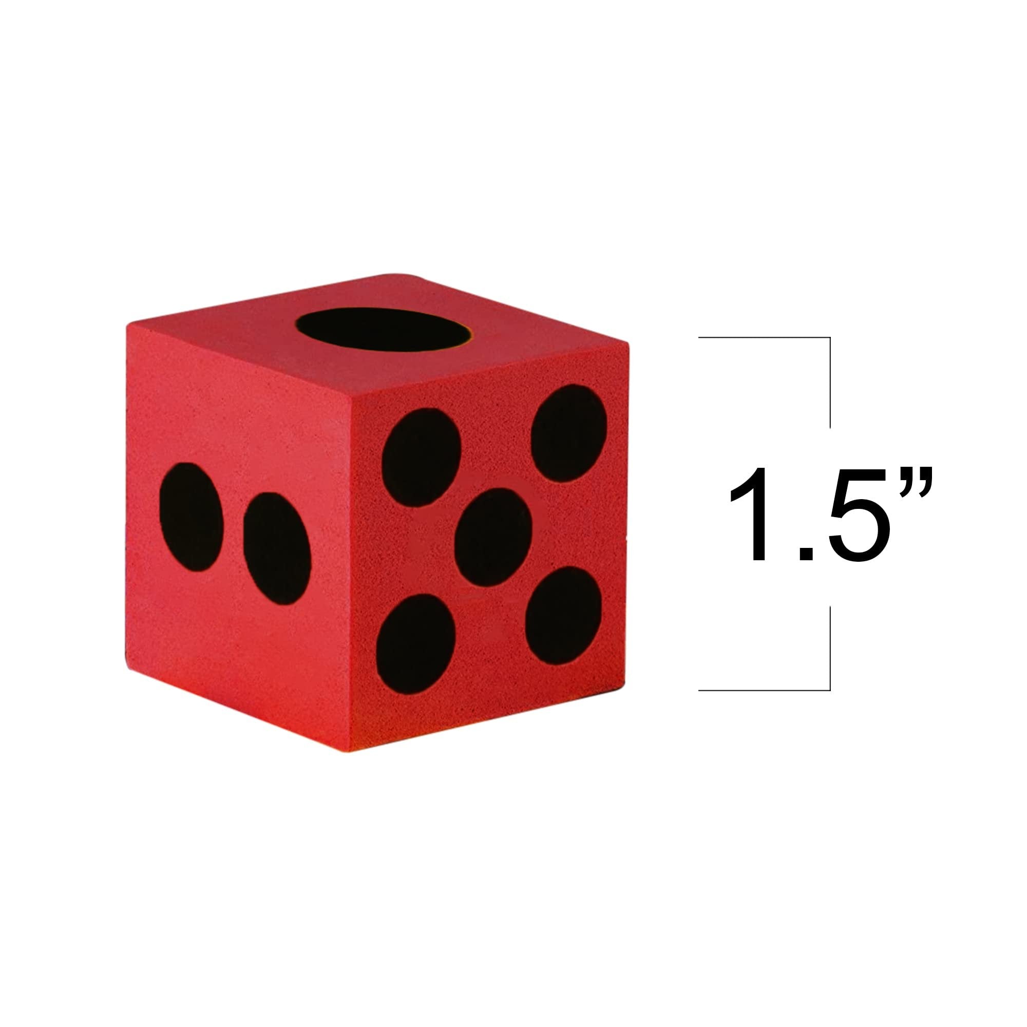 Colored Foam Dice Set - Pack of 24 - 1.5"es Big - Colorful Dice Set - Six Assorted Colors - Fun Playing Games - Great Gift for Kids