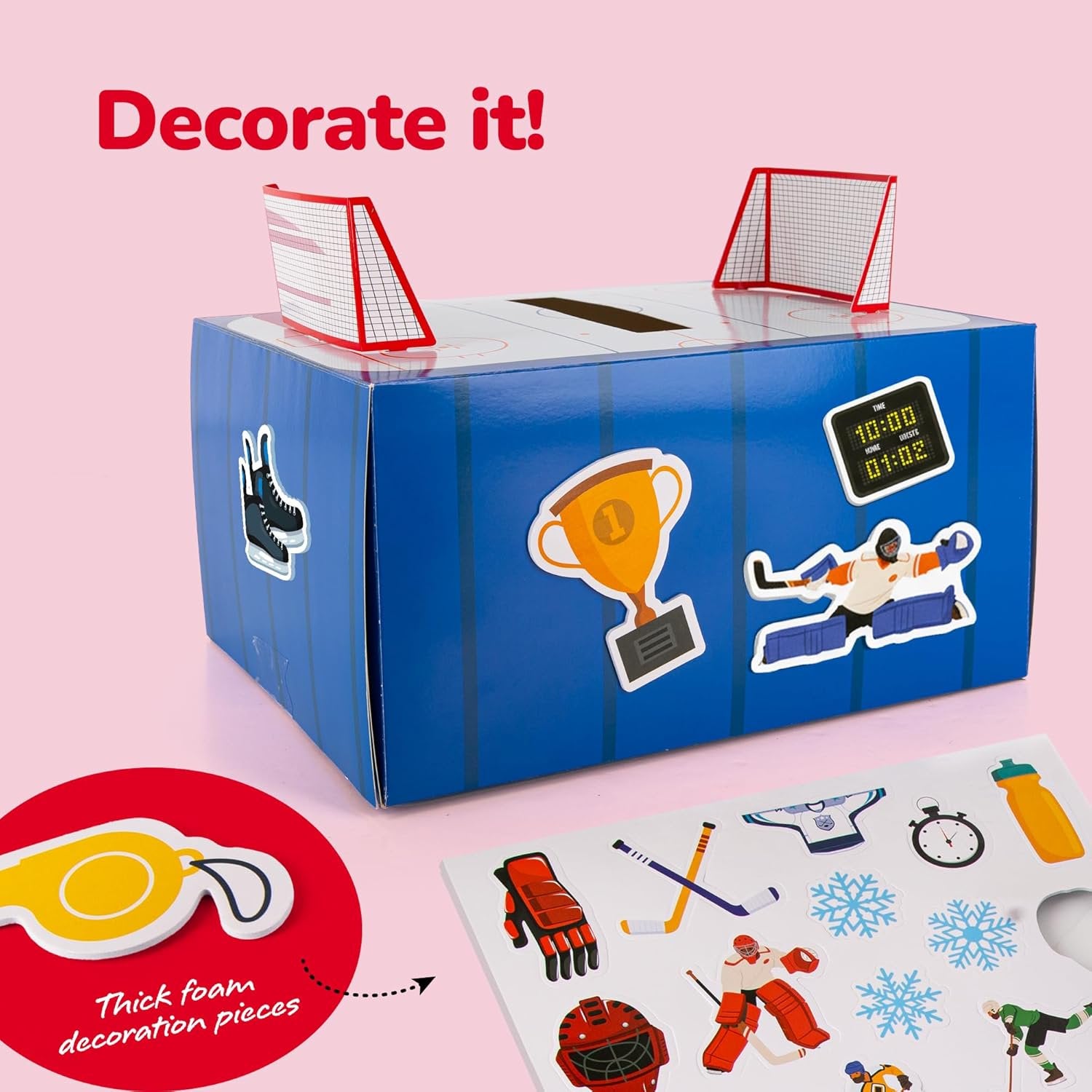 Hockey Valentine Craft Box for Kids
