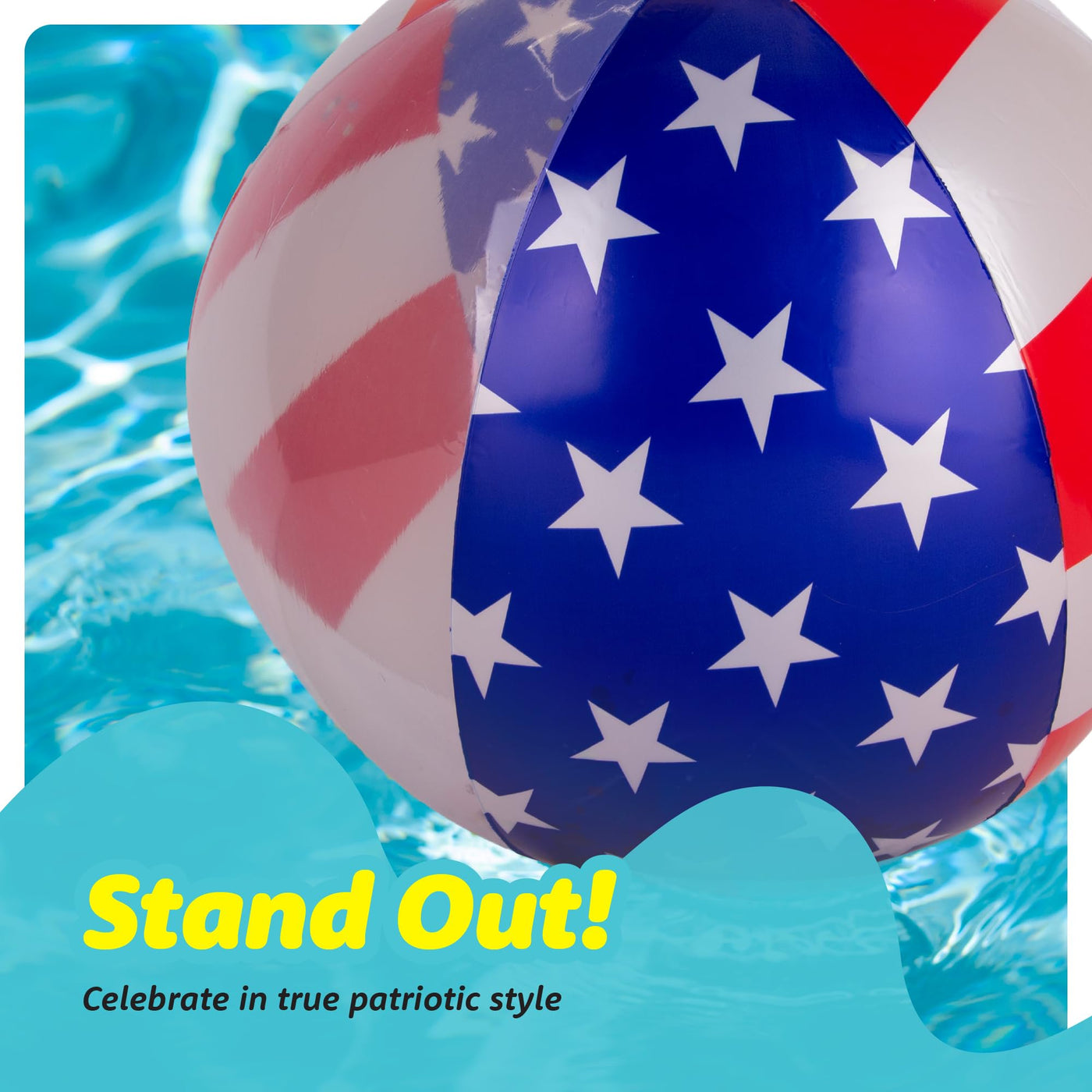 Floatify USA Beach Balls - 3 Pack - Patriotic Beach Balls for Pool