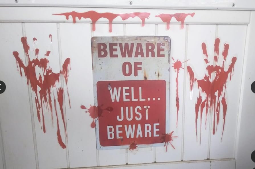 Halloween No Trespassing Sign & Window Stickers