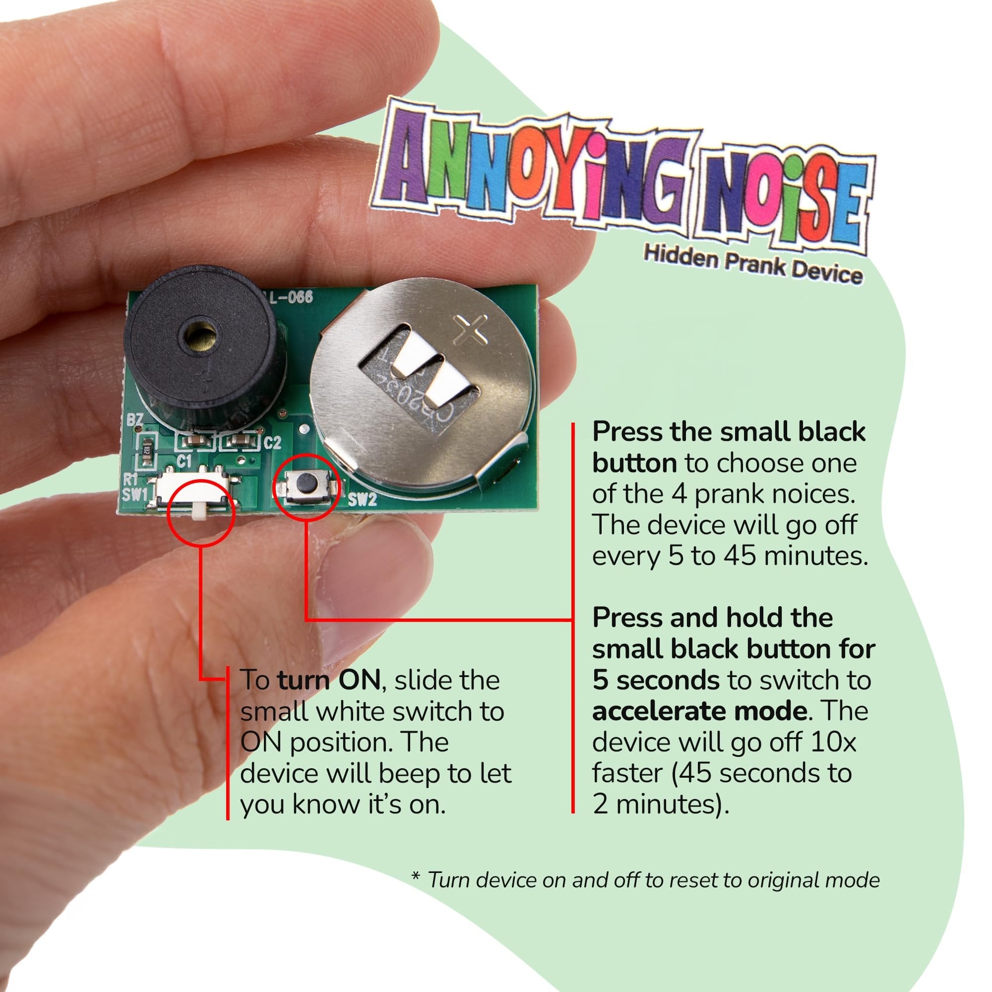 4-in-1 Hidden Prank Noise Maker – Beep, Scream, Ghost & Cricket Sounds