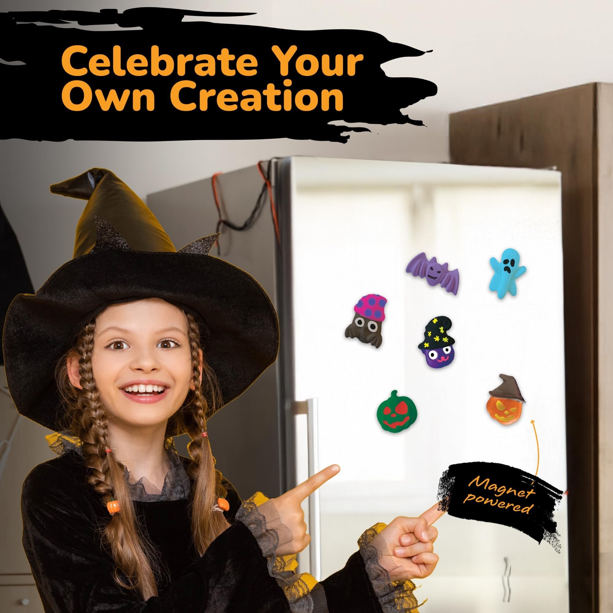 Halloween Ceramic Fridge Magnet Painting Kit - 6 Pack