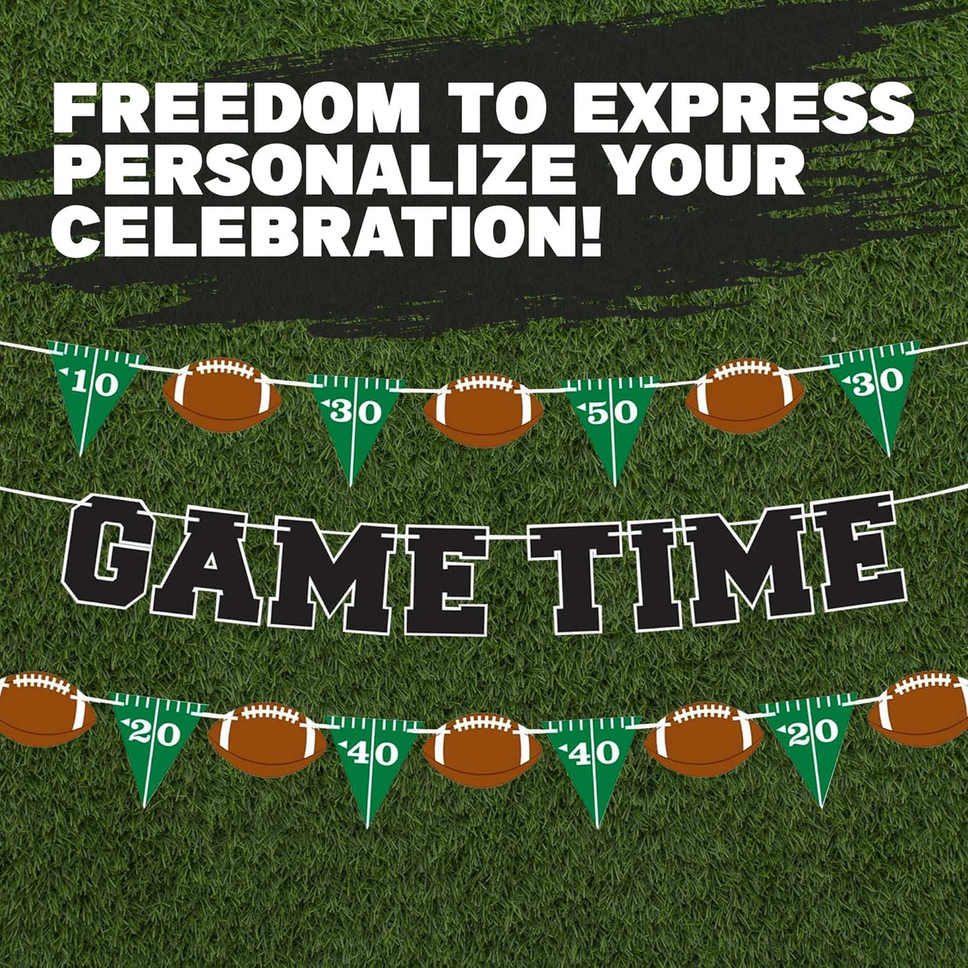 Game Time Football Banner Decoration - Set of 3