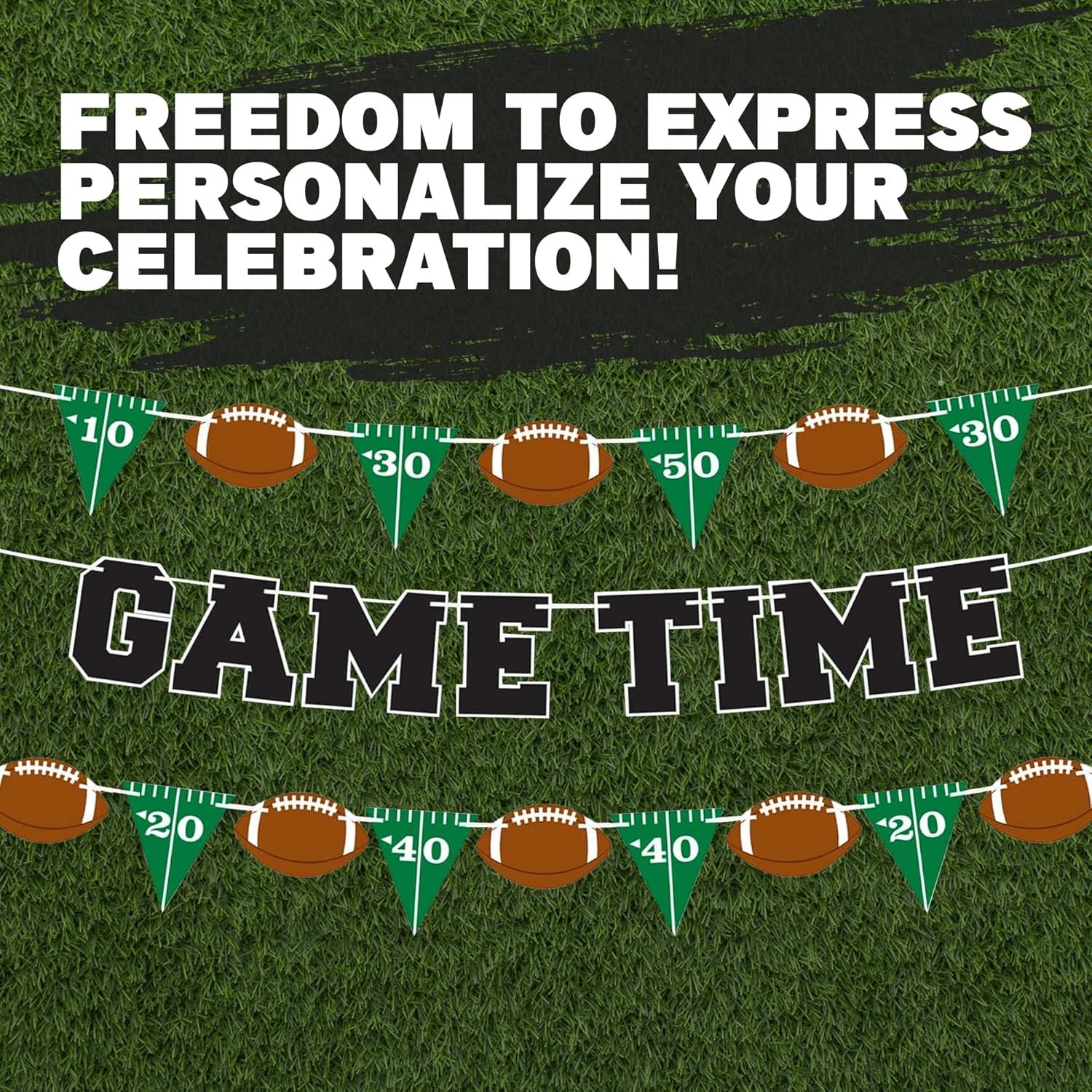 Game Time Football Banner Decoration - Set of 3