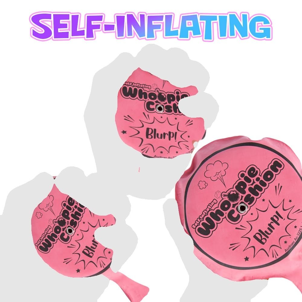 Self Inflating Whoopie Cushion Set - 3 Pack - 7 Inch Whoopee Cushions
