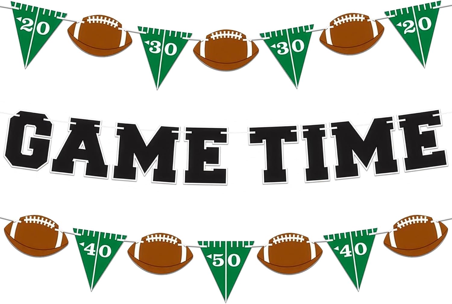Game Time Football Banner Decoration - Set of 3
