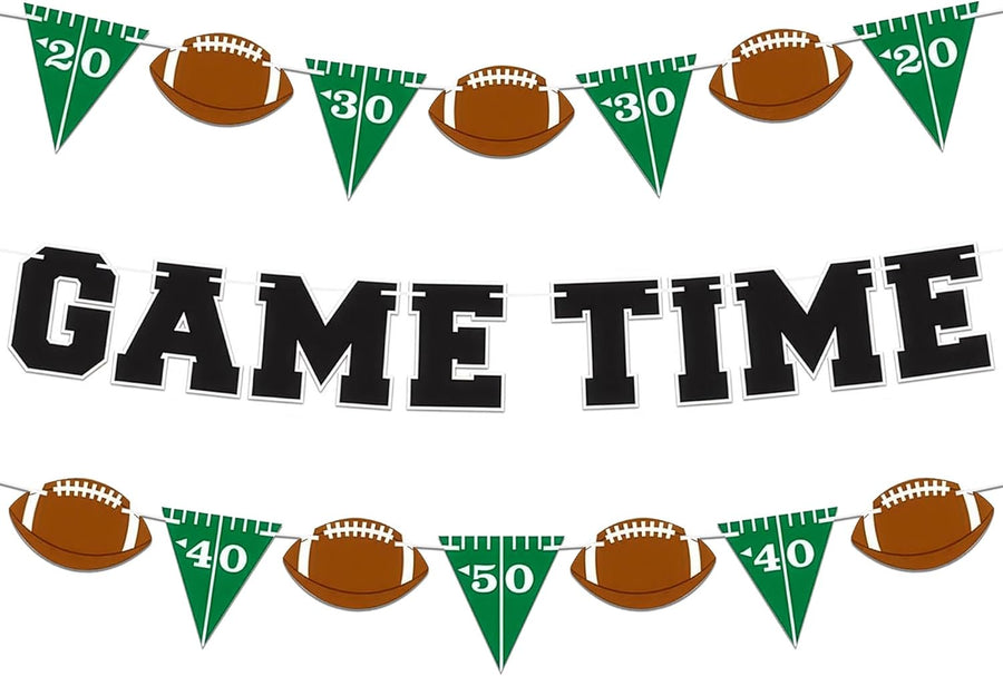Game Time Football Banner Decoration - Set of 3