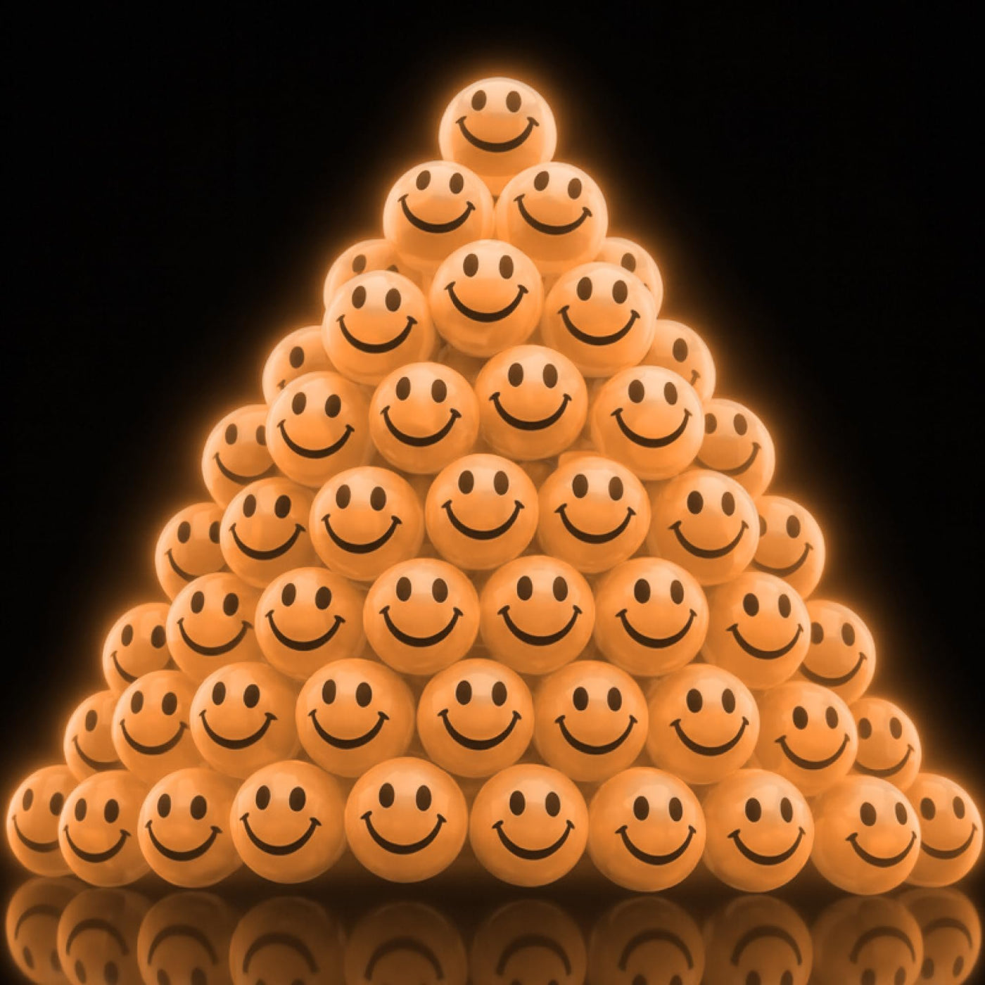 Glow in the Dark Orange Smiley Face Bouncing Balls - Bulk Pack of 36, 1 Inch