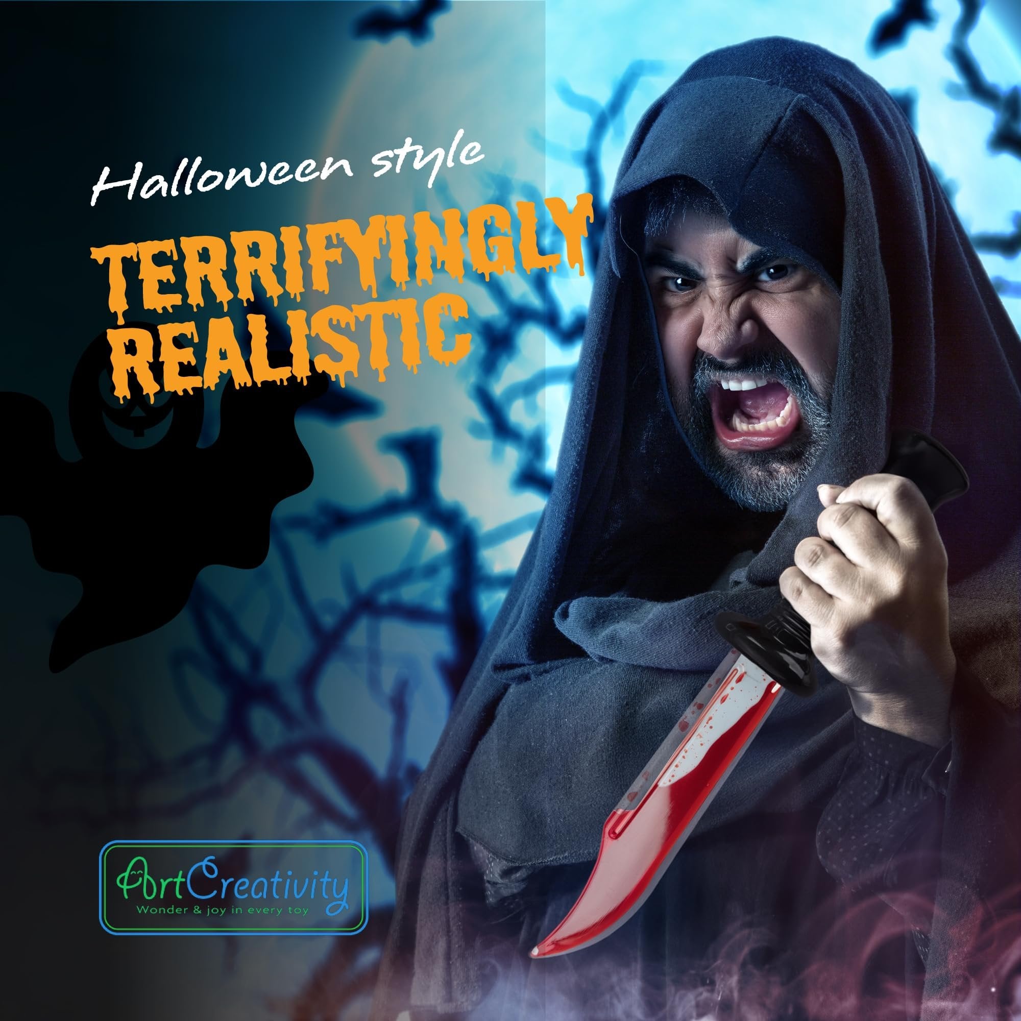 Halloween Bleeding Toy Knife Prop - 13 Inches