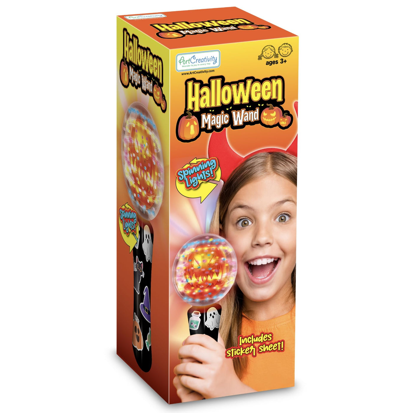 Halloween Magic Ball Light Up Wand with Ghoulish Figure - 7.5"
