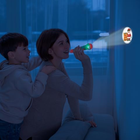 Microphone Shaped Flashlight Projector for Kids - Christmas Magic Projector Microphone Toy with 24 Different Image Projections
