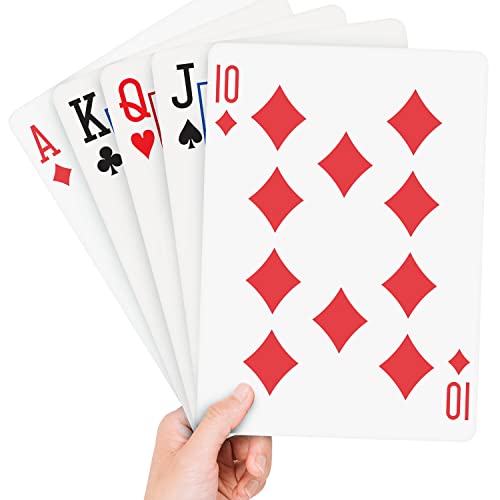 Giant Poker Jumbo Playing Cards, 10.5 Inches X 14.5 Inches, Extra Large Playing Cards Set with 2 Jokers,
