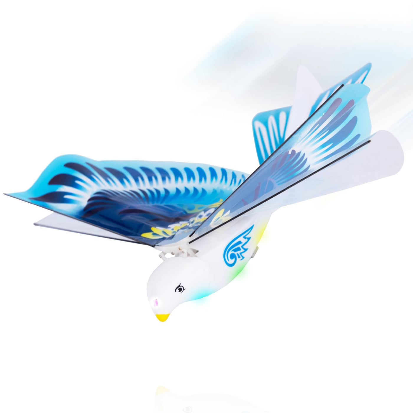 Electric Flying Bird Toy with Lights - Rechargeable Flying Toy Bird for Kids - Flaps Wings to Fly High and Fast -  Ages 3 4 5