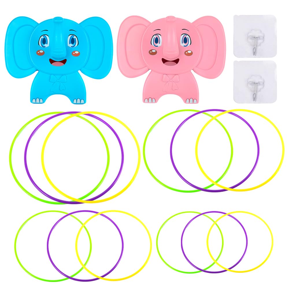 Elephant Ring Toss for Kids, Set of 2 Wall Ring Toss Games, Toss Games for Boys and Girls