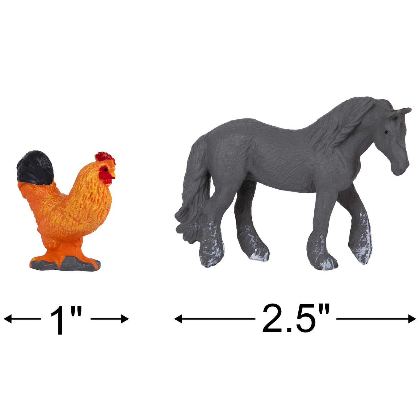 Farm Animal Figurines - Farm Animal Figures Set Includes 12 Pieces - 2 inch Barnyard Farm Animal Cake Toppers with a Lifelike Design