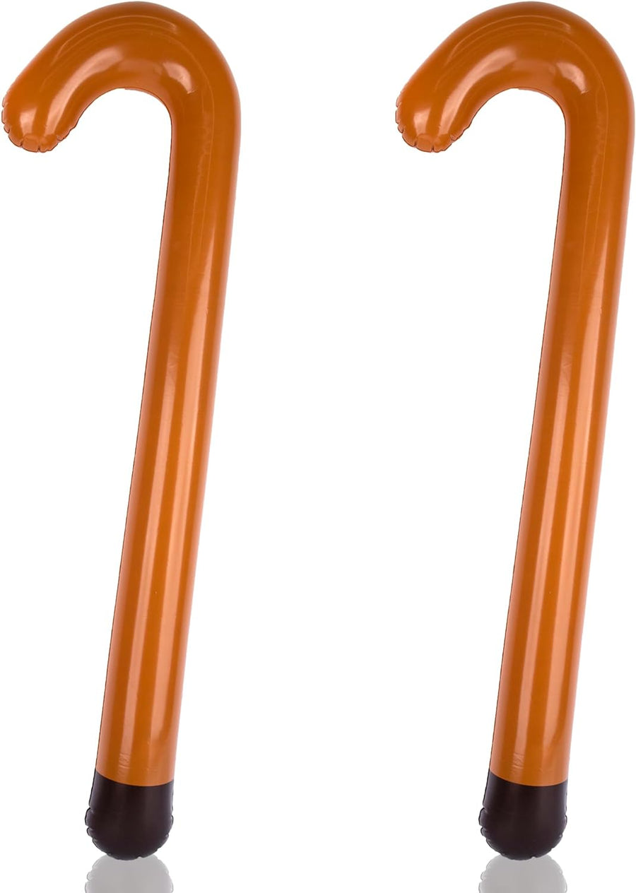 Large Inflatable Cane Prop - Set of 2, 35 Inches, Brown & Black Inflatable Kids Toy Canes