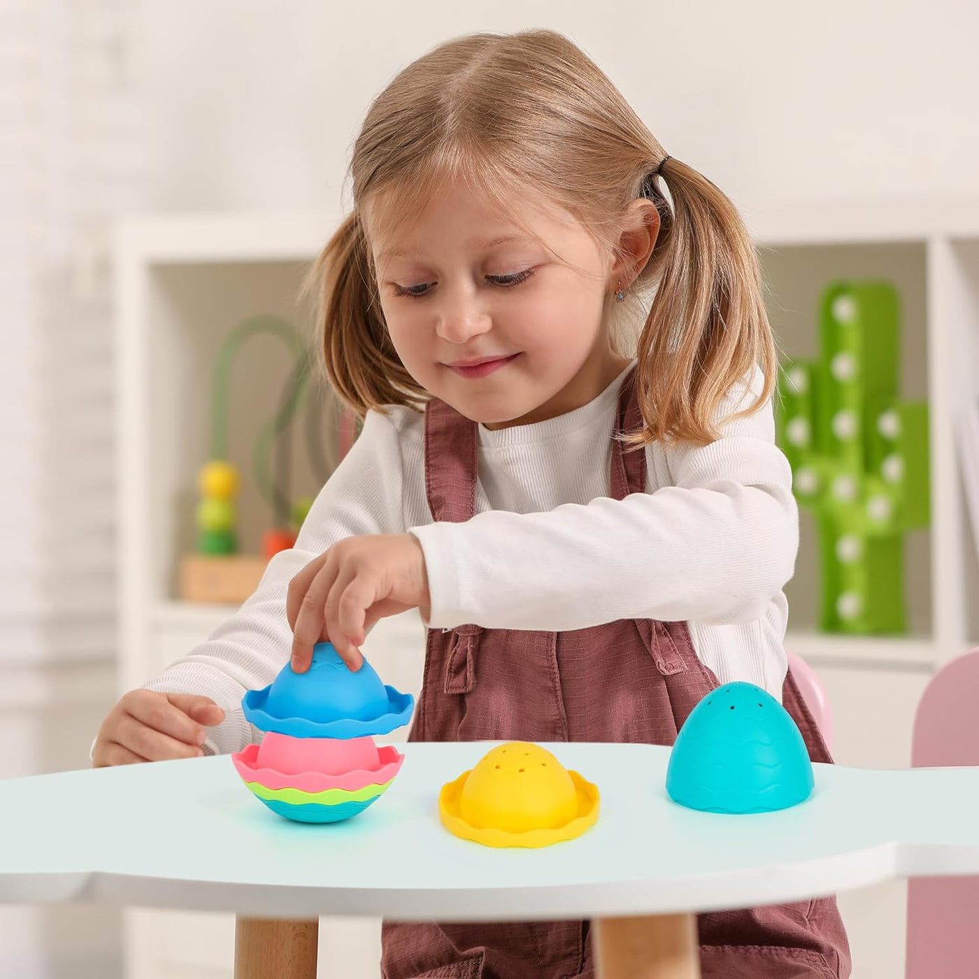 Stacking Egg Toys - 7 Piece Nesting Egg Toys for Kids in Pastel Colors ...