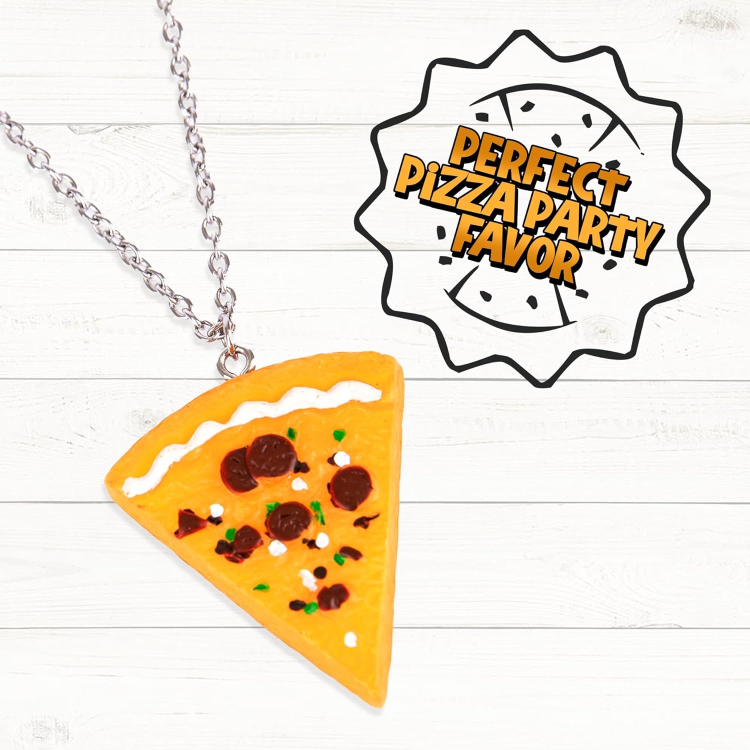 Pizza Slice Necklaces for Kids - Set of 12 - Best Friend Necklace Set with Adjustable Length