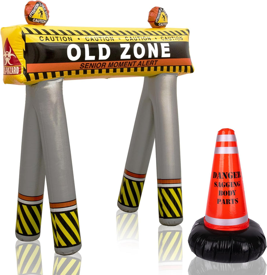 Old Zone Inflatables Over The Hill Birthday Decorations, Set Includes Barricade & Construction